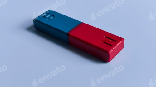 Preview: Blue and Red Magnet with North and South Pole Signs