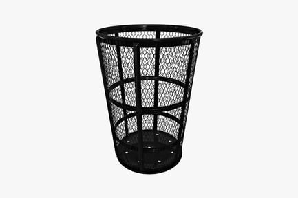 Preview: Cylindrical wire mesh wastebasket