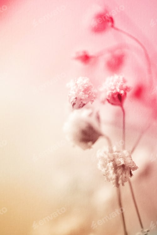 Preview: Colorful Flowers In Vintage Color Style On Mulberry Paper Texture For Background