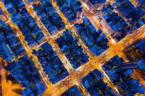Preview: Sham Shui Po, Hong Kong 06 August 2020: Top view of Hong Kong city at night