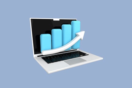 Aperçu: Ordinateur portable avec illustration 3D de charte graphique