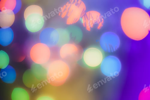 Preview: Abstract Outline Of Light- Colored Circles Bokeh. Blurred Background