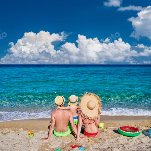 Preview: Family on beach in Greece