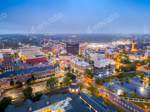 Preview: Springfield, Ohio, USA Town at Blue Hour