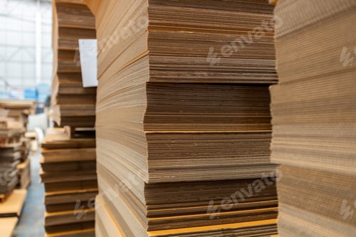 Preview: Cardboard box, pile of paper warehouse storage paper.
