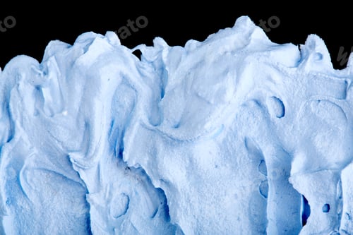Preview: Structural Plaster Blue On A Black Background. White Cream. Paint Smear. Plasticine
