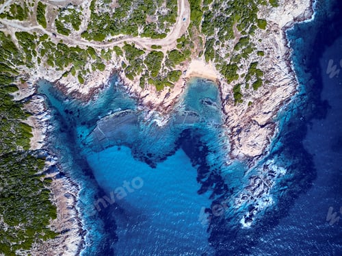 Preview: Beautiful beach top aerial view drone shot