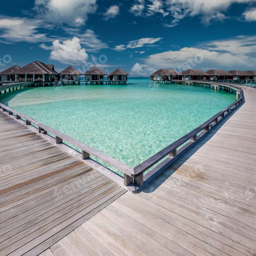 Preview: Beautiful beach with water bungalows