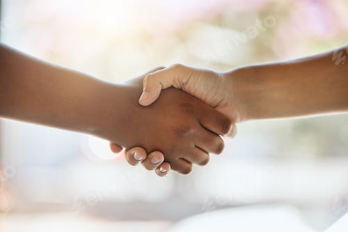 Preview: Handshake, partnership and hands with support or welcome, trust and agreement with team building or