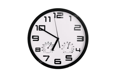 Preview: Clock with arabic numerals on wall shows 18:50 , 6:50