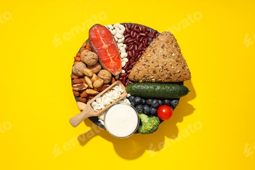 Preview: Different products, concept of grocery, ingredients for cooking