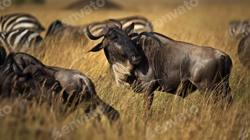 Preview: Group of buffalos in Masai Mara, Kenya