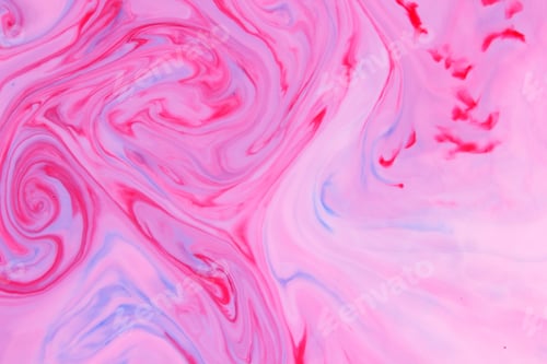 Preview: Pink Blue Abstract Background, Pink Stains On The Liquid, Multi-Colored Pattern, Food Colors In The