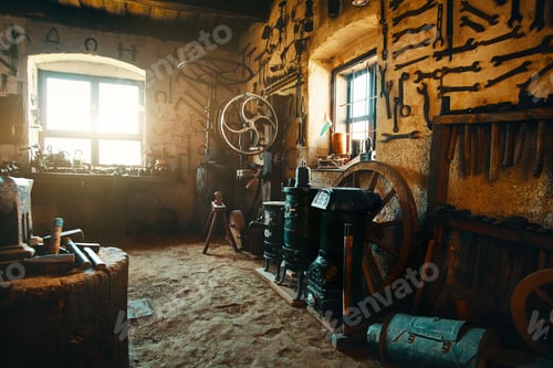Preview: Old smithy workshop interior