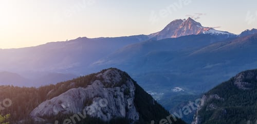 Preview: Canadian Mountain Landscape during Sunset.
