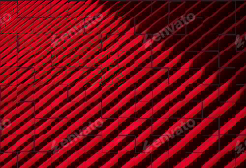 Preview: Unfinished layout of red and black wall tiles pattern for background design, illustration mode