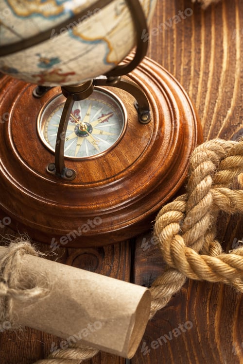Preview: vintage marine still life. close up .