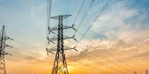 Preview: silhouette of high voltage electrical pole structure