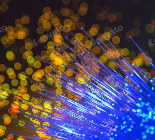 Preview: Bunch Of Optical Fibres Dinamic Flying From Deep On Technology Background