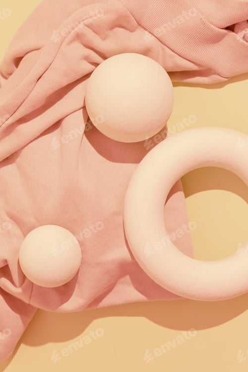 Preview: Abstract geometry and textile minimal background. Pastel beige trendy colours design