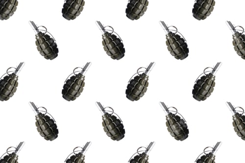 Preview: Set with hand grenades on white background