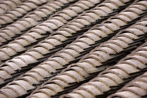 Preview: Traditional clay roof of ancient chinese building,closeup.