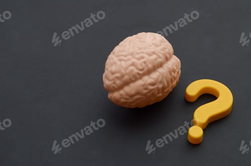 Preview: Unanswered Questions in Human Thought Illustrated with Brain and Question Mark