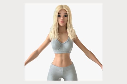 Cartoon Woman - Casual Fitness Attire