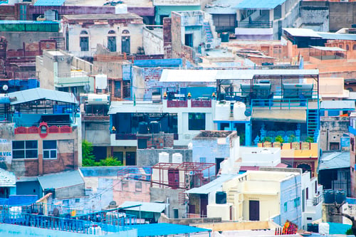 Preview: Aerial view of Jodhpur Blue City. Jodphur, Rajasthan, India