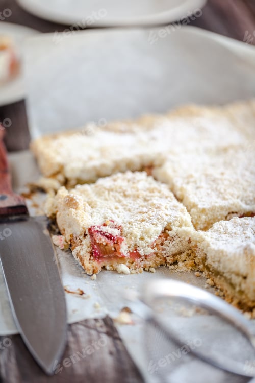 Preview: Homemade delicious rhubarb cake - better than from bakery