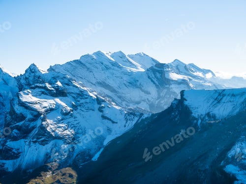 Preview: Mountain scenery in the Swiss Alps. Mountains peaks. Natural landscape. Mountain range