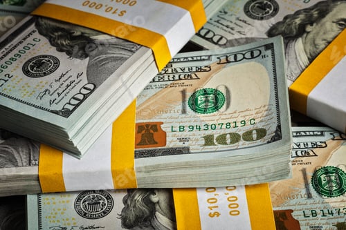 Preview: Stacks of One Hundred Dollar Currency Close Up