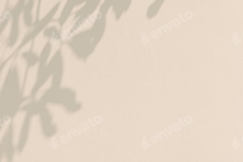 Preview: Leaves shadow on a beige wall