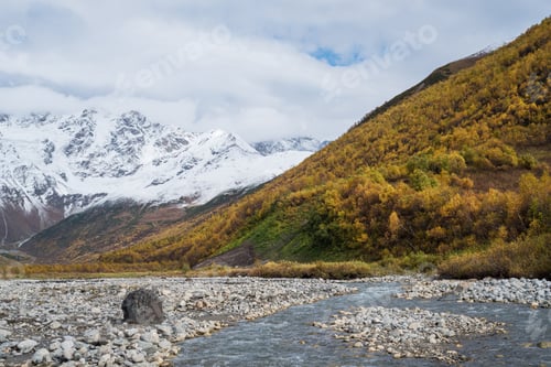 Preview: Mountain Landscape with the Enguri River, Svaneti, Georgia
