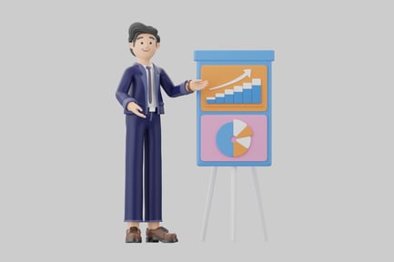 Preview: Business presentation cartoon style character