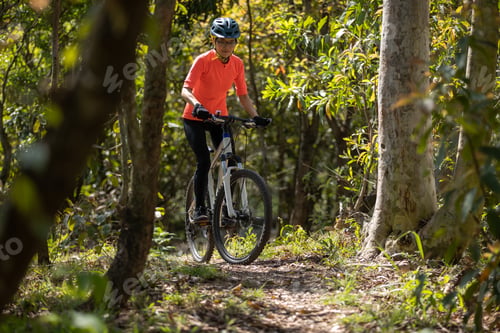 Preview: Mountain biking in spring forest