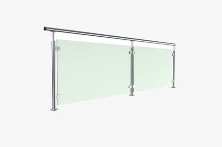 Preview: Modern Glass Panel and Metal Railing