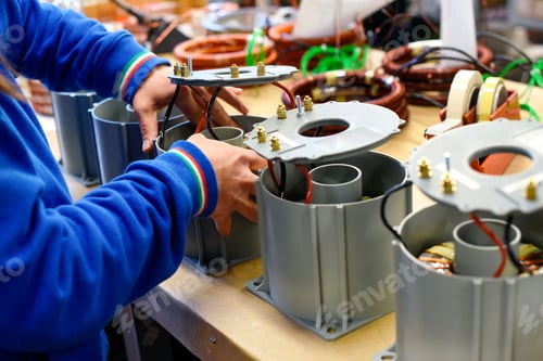 Preview: Man working on new electrical transformers