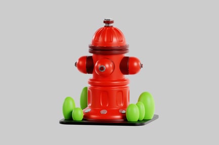 Preview: Cartoon fire hydrant with green capsules