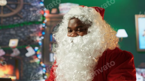 Preview: Black Santa discussing with parents around the world on online conference