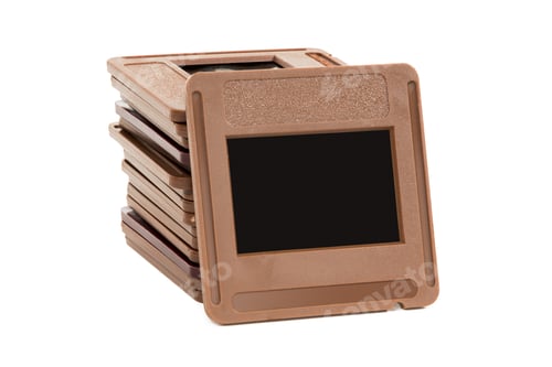 Preview: Stack of photo slides on white background