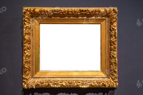 Preview: Antique golden carved picture frame on wall