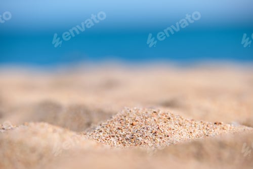 Preview: Close up of clean yellow sand surface covering seaside beach