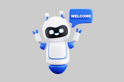 Preview: Friendly welcome robot character