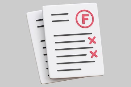 Visualização: Resultados de testes reprovados com baixa nota em trabalhos