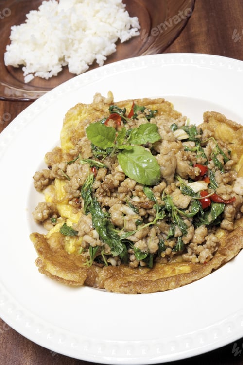 Preview: Fried Pork With Basil.
