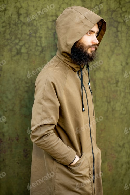 Preview: Mysterious man wearing hoodie coat