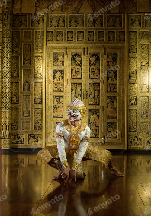Preview: Khon, Is a classic Thai dance in a mask. This is Hanuman