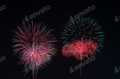 Preview: Colorful fireworks display.