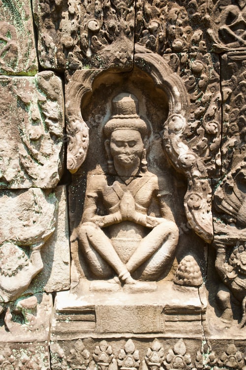 Preview: Stone bas relief at Preah Khan, Angkor Temple Complex, Cambodia, Southeast Asia, Indochina, Asia, So